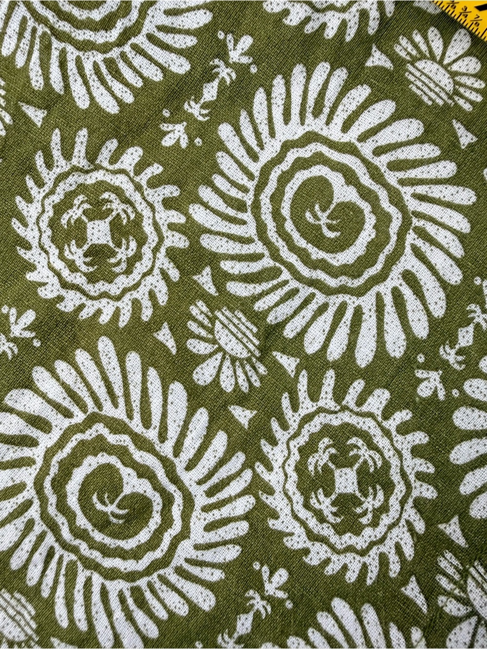 Sisstr Evolution Olive Floral Button Front Top M Cotton Linen Boho Cottagecore - Picture 8 of 10